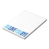 Fun OK Love You Bye Navy en Blue Boyfriend Notitieblok (Linkerzijde)