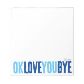 Fun OK Love You Bye Navy en Blue Boyfriend Notitieblok (Voorkant)