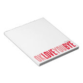 Fun OK Love You Bye Rood en Roze Vriendin Notitieblok (Schuin)