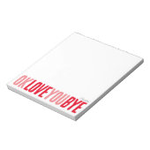 Fun OK Love You Bye Rood en Roze Vriendin Notitieblok (Linkerzijde)