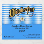 Fun Oktoberfest Home Brew Bier Etiket (Enkel label)
