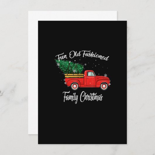 Fun Old Fashioned Family Christmas Tree Oldtimer R Kaart (Voorkant / Achterkant)