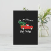 Fun Old Fashioned Family Christmas Tree Oldtimer R Kaart (Staand voorkant)