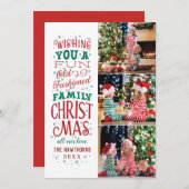 Fun Old Fashioned Family Kerstman, drie foto Feestdagenkaart (Voorkant / Achterkant)