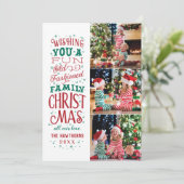 Fun Old Fashioned Family Kerstman, drie foto Feestdagenkaart (Staand voorkant)