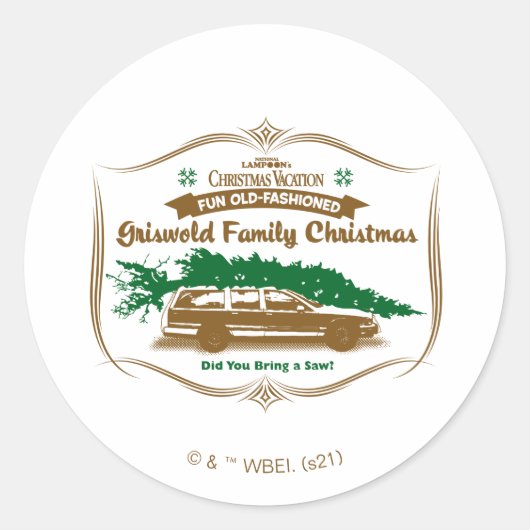 Fun Old Fashioned Griswold Family Kerstmis Ronde Sticker (Voorkant)