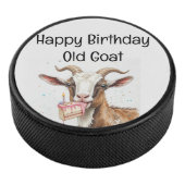 Fun Old Goat Over The Hill Verjaardag Hockey Puck (3/4)