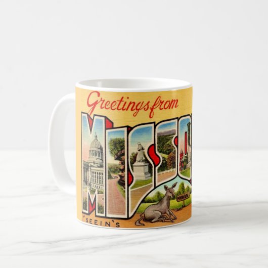 Fun Old Missouri Greeting Postcard Mug Koffiemok (Voorkant links)