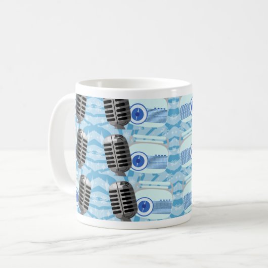 Fun Oldies Style microfoonrepokunst Koffiemok (Voorkant links)