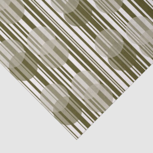 Fun Olive Green Party Tinsel en Confetti Pattern Tissuepapier (Detail)