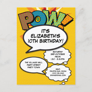 Fun om het even welke Age Birthday Party Modern Co Uitnodiging Briefkaart