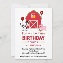 Fun on Boerderij Custom Birthday Animals Kaart