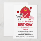 Fun on the Boerderij Personalized Child Birthday Kaart (Voorkant / Achterkant)