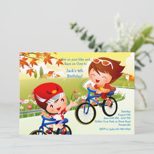 Fun on Wheels Tots Birthday Party Kaart (Staand voorkant)