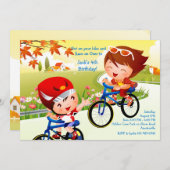 Fun on Wheels Tots Birthday Party Kaart (Voorkant / Achterkant)