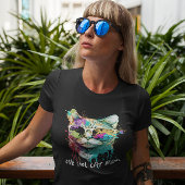 Fun One Cool Cat Mam met kleurrijke zonnebrillen T-shirt
