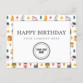 Fun Onroerend Goed Happy Birthday Logo Toevoegen Briefkaart