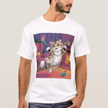 Fun Ontwerp met Kat voor Heren T-shirt | Schattig 