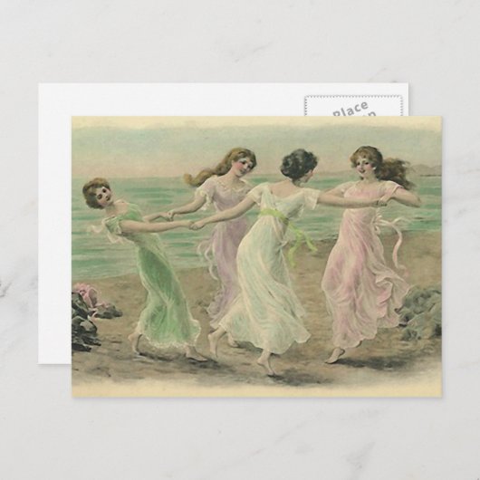 Fun op het  Briefkaart van de Beach (Voorkant / Achterkant)