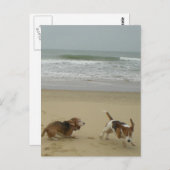 Fun op het strand briefkaart (Voorkant / Achterkant)