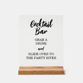 Fun Open Bar Pak een cocktail Drink uitnodiging Acryl Bord (Voorkant)
