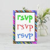 Fun, opvallende "rsvp"-kaart kaart (Staand voorkant)