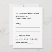 Fun, opvallende "rsvp"-kaart kaart (Achterkant)