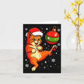 Fun Orange Cat Humor Christmas Ornament Football S Kaart (Gele Bloem)