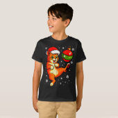 Fun Orange Cat Humor Christmas Ornament Football S T-shirt (Voorkant volledig)