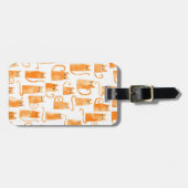 Fun Orange Cat Watercolor Bagagelabel (Voorkant horizontaal)