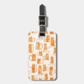 Fun Orange Cat Watercolor Bagagelabel (Voorkant verticaal)