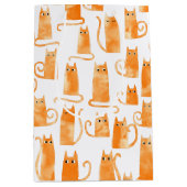 Fun Oranje Cat Medium Cadeauzakje (Voorkant)
