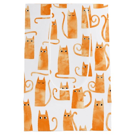 Fun Oranje Cat Medium Cadeauzakje (Achterkant)
