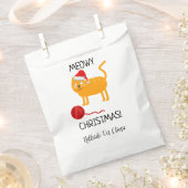 Fun Oranje Cat Meowy kerstfeesttas Bedankzakje (Geknipt)