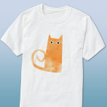 Fun Oranje Cat T-shirt<br><div class="desc">Schattigee en licht gealarmeerde kleine waterverf oranje gemberkat,  ideaal voor dierenvrienden. Originele kunst van Nic Squirrell.</div>