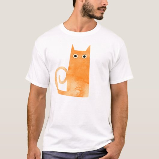 Fun Oranje Cat T-shirt (Voorkant)