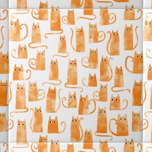 Fun Oranje Cat Tegeltje