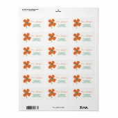 Fun Oranje Daisy Pop Girl Birthday Etiket (Full Sheet)