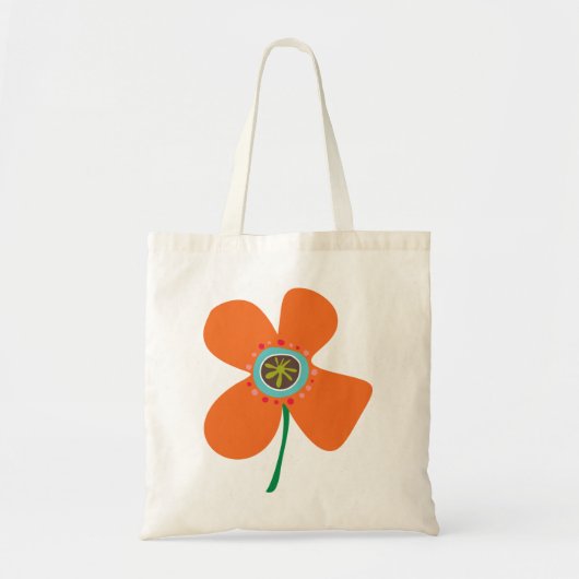 Fun Oranje Daisy Pop Summer Flower Whimsical Cute Tote Bag (Voorkant)