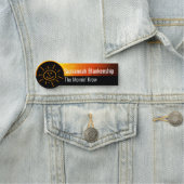 Fun Oranje Gele Achtergrond met hand-Drawn Sun Naamplaatje (In situ)