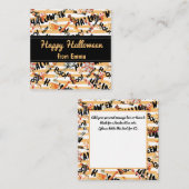 Fun Oranje "Happy Halloween" Patroon Aangepaste na Notitiekaartje (Voorkant / Achterkant)