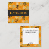 Fun oranje "Happy Halloween" Spiderweb Pattern Notitiekaartje (Voorkant / Achterkant)
