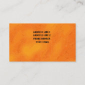 Fun Oranje Kleurachtergrond Visitekaartje (Achterkant)