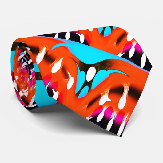 Fun oranje mode stropdas (Opgerold)