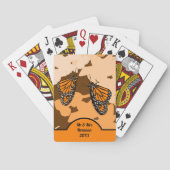 Fun Oranje Mr. en Mrs Monarch Butterfly Pair Pokerkaarten (Achterkant)