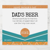 Fun Oranje Vaderdag Pap's bier Etiket (Enkel label)