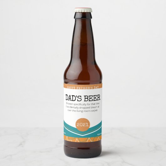 Fun Oranje Vaderdag Pap's bier Etiket (Voorkant)