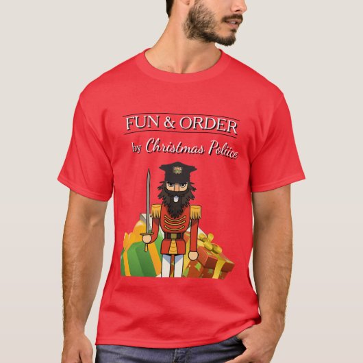 Fun & Order by Christmas Police – Holiday T-Shirt (Voorkant)