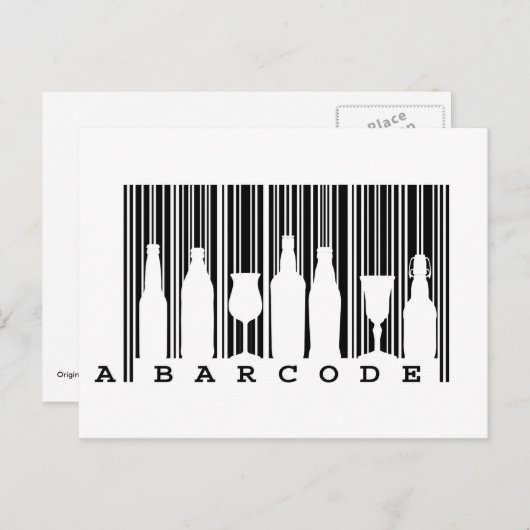 Fun original © black and white bar code (streepjes briefkaart (Voorkant / Achterkant)