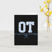 Fun Ot Occupational Therapy Blue Coquette Bow Ot T Kaart (Gele Bloem)